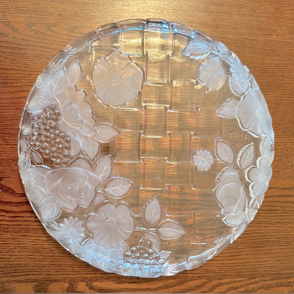VINTAGE Napoli! Frosted❄️Crystal Serving Platter/12.5” - Picture 2 of 6
